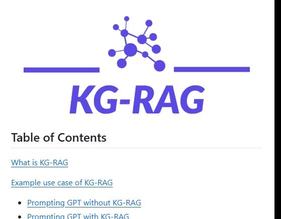 KG-RAG开源项目 – 结合知识图谱与大型语言模型的文本生成框架