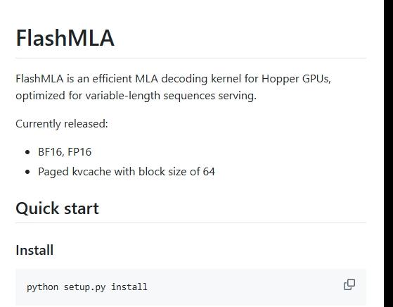 FlashMLA开源项目 – 高效Hopper GPU MLA解码内核