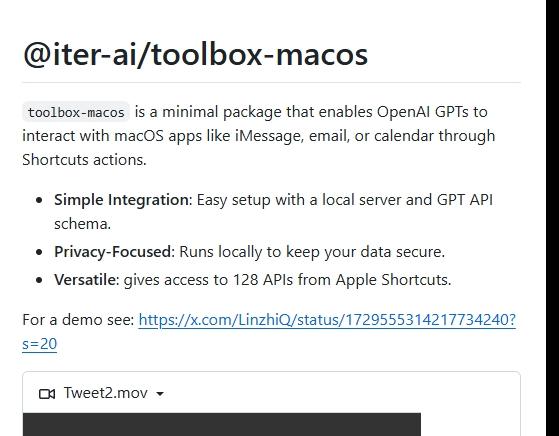 ToolBox MacOS开源项目 – 让GPT与macOS应用互动