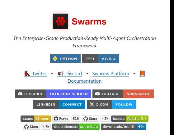 Swarms开源项目 – 自动化工作流的模块化框架