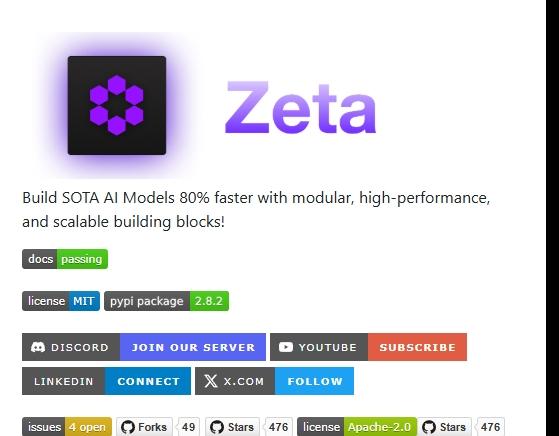 Zeta开源项目 – 高效构建AI模型