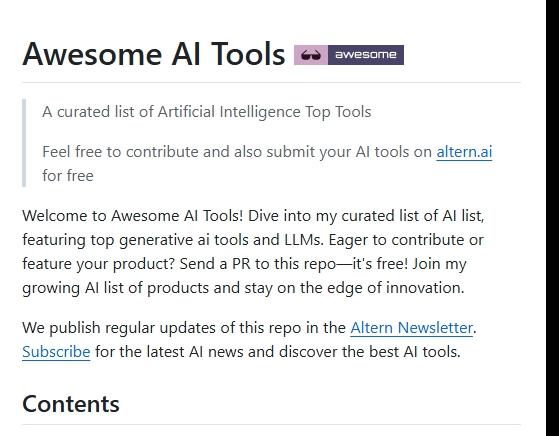 Awesome AI Tools开源项目 – 精选顶尖AI工具资源