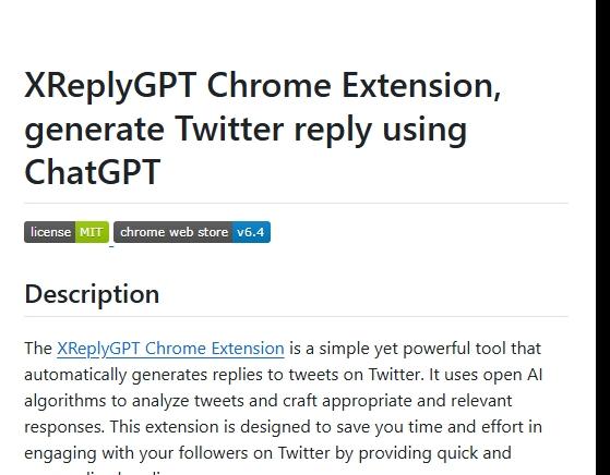 XReplyGPT开源项目 – 自动生成Twitter回复的工具