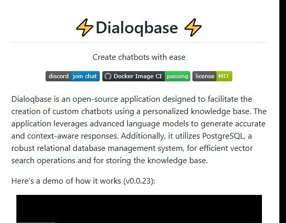 dialoqbase开源项目 – 定制化聊天机器人创建工具