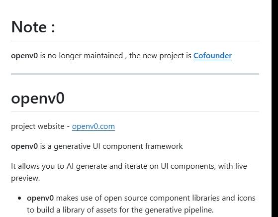 openv0开源项目 – 生成式UI组件工具